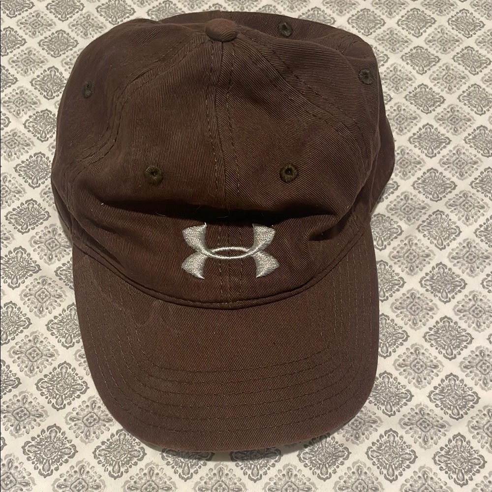 Under Armour Dark Brown Cap with Silver Logo